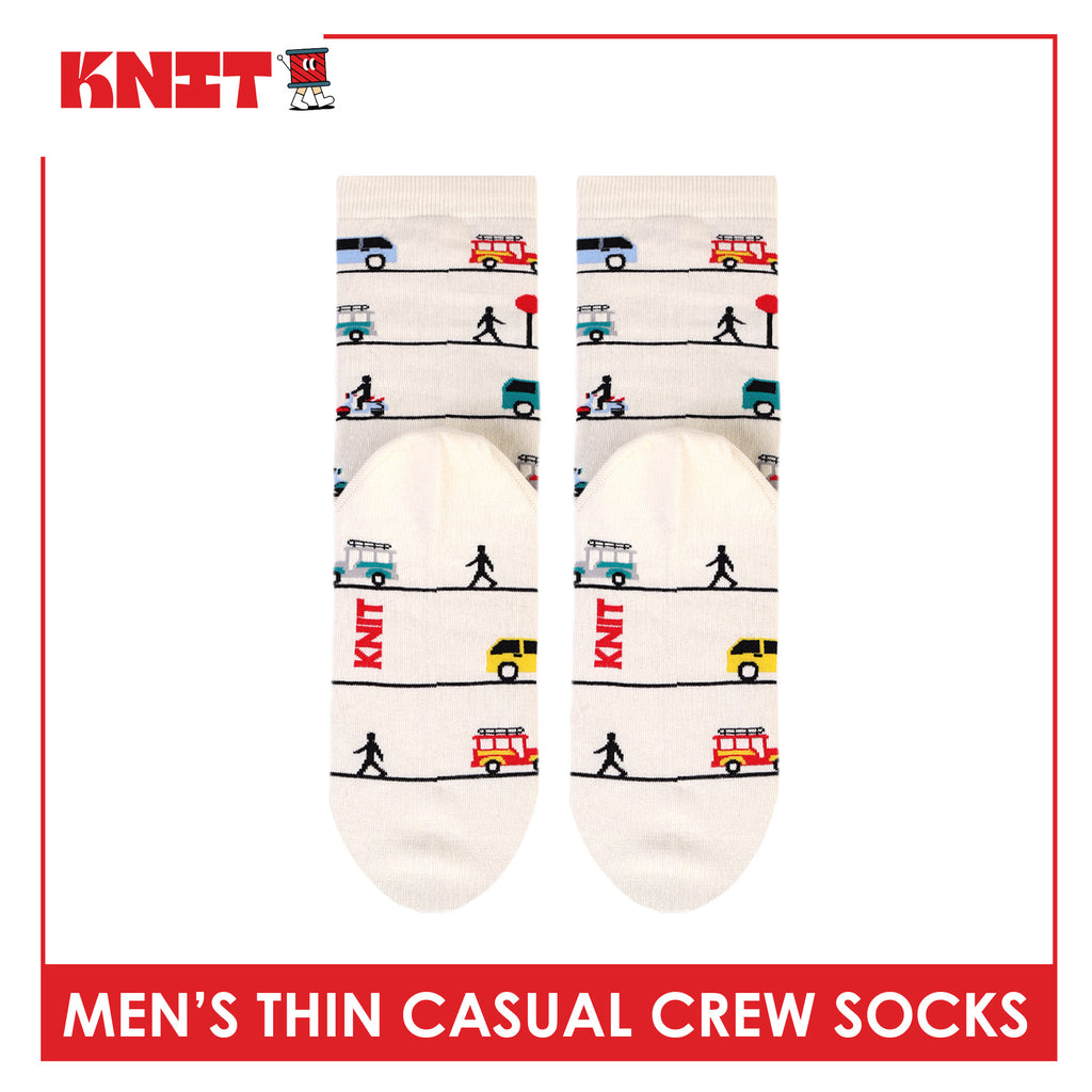 Knit Men's Cotton Thin Casual Crew Socks 1 pair KMC611
