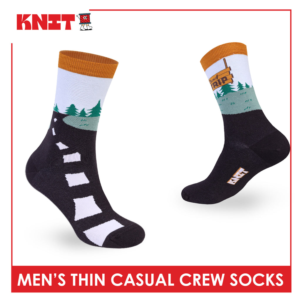 Knit Men's Cotton Thin Casual Crew Socks 1 pair KMC611