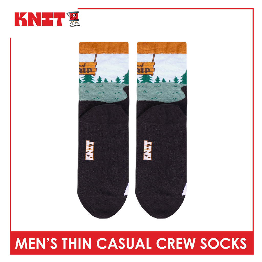 Knit Men's Cotton Thin Casual Crew Socks 1 pair KMC611
