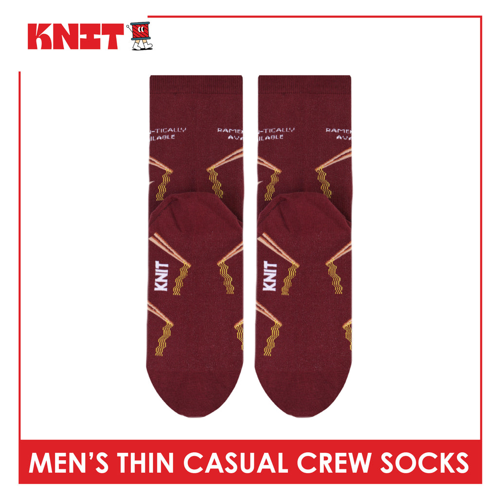 Knit Men's Cotton Thin Casual Crew Socks 1 pair KMC611