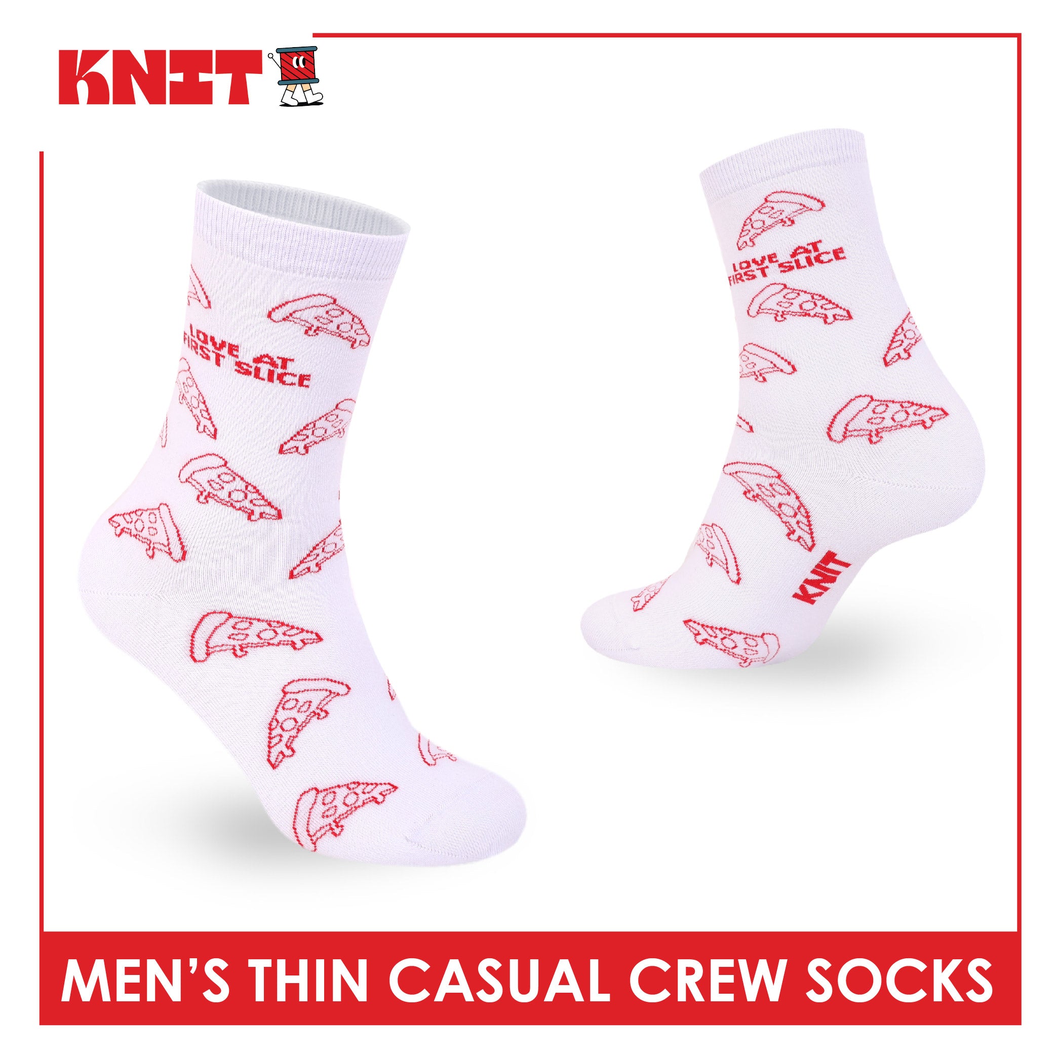 Knit Men's Cotton Thin Casual Crew Socks 1 pair KMC611