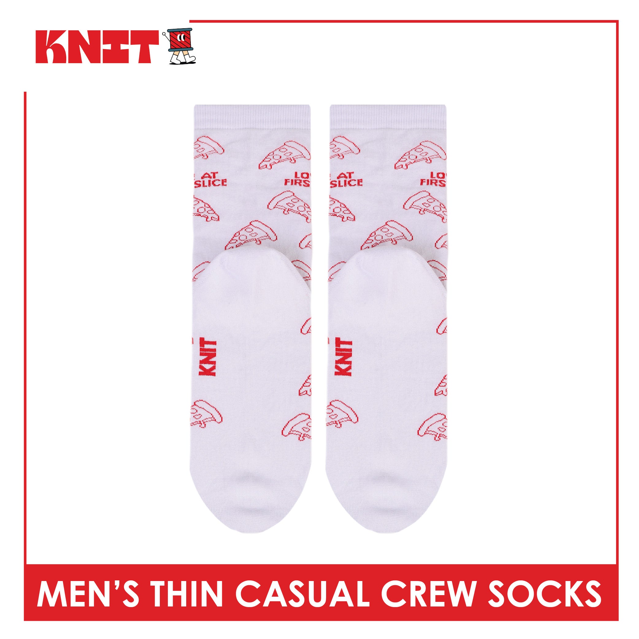 Knit Men's Cotton Thin Casual Crew Socks 1 pair KMC611