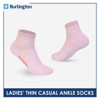 Burlington Ladies' Cotton Thin Casual Ankle Socks 3 pair in a pack BLCMG611