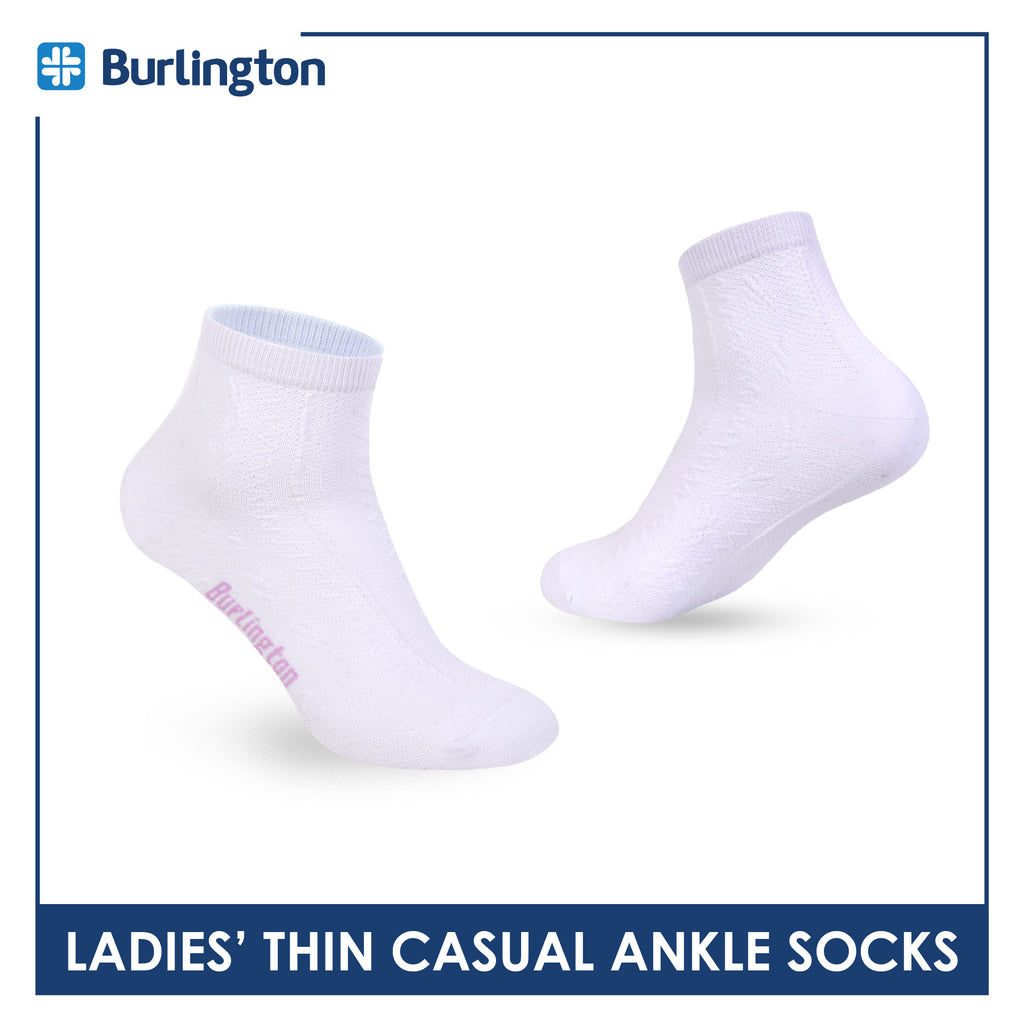 Burlington Ladies' Cotton Thin Casual Ankle Socks 3 pair in a pack BLCMG611