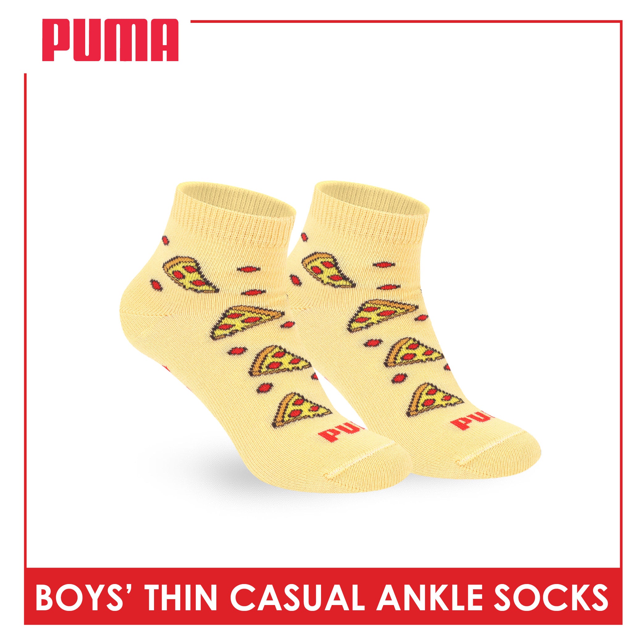 Puma Boys' Gripper Anti Slip Thin Casual Ankle Socks 1 pair PBCR612