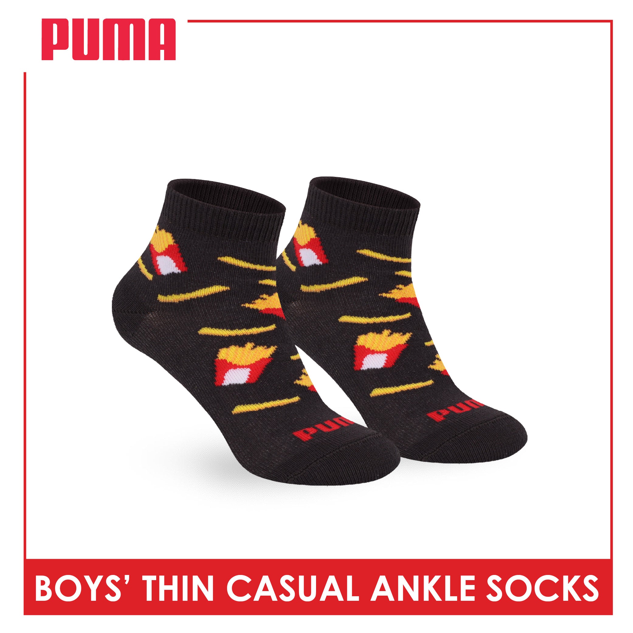 Puma Boys' Gripper Anti Slip Thin Casual Ankle Socks 1 pair PBCR612