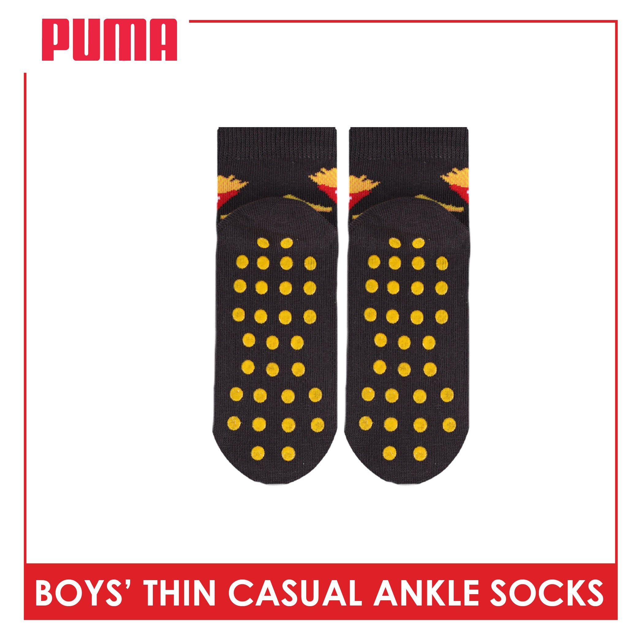 Puma Boys' Gripper Anti Slip Thin Casual Ankle Socks 1 pair PBCR612