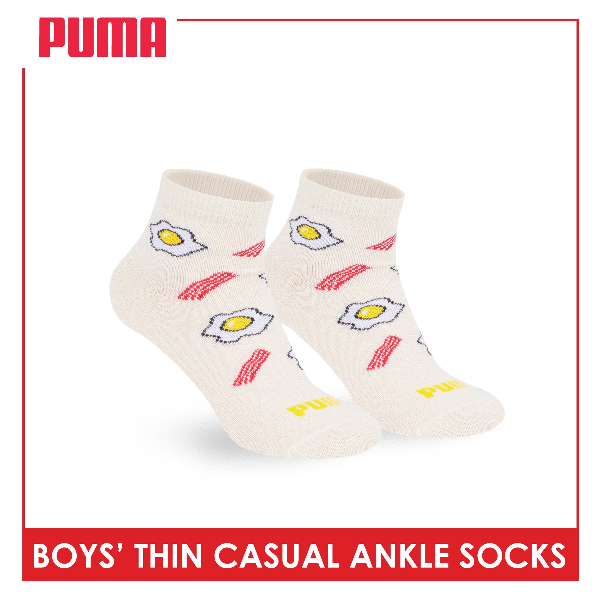 Puma Boys' Gripper Anti Slip Thin Casual Ankle Socks 1 pair PBCR612