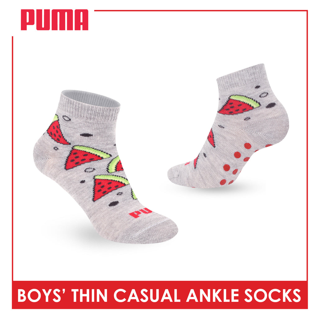 Puma Boys' Gripper Anti Slip Thin Casual Ankle Socks 1 pair PBCR612