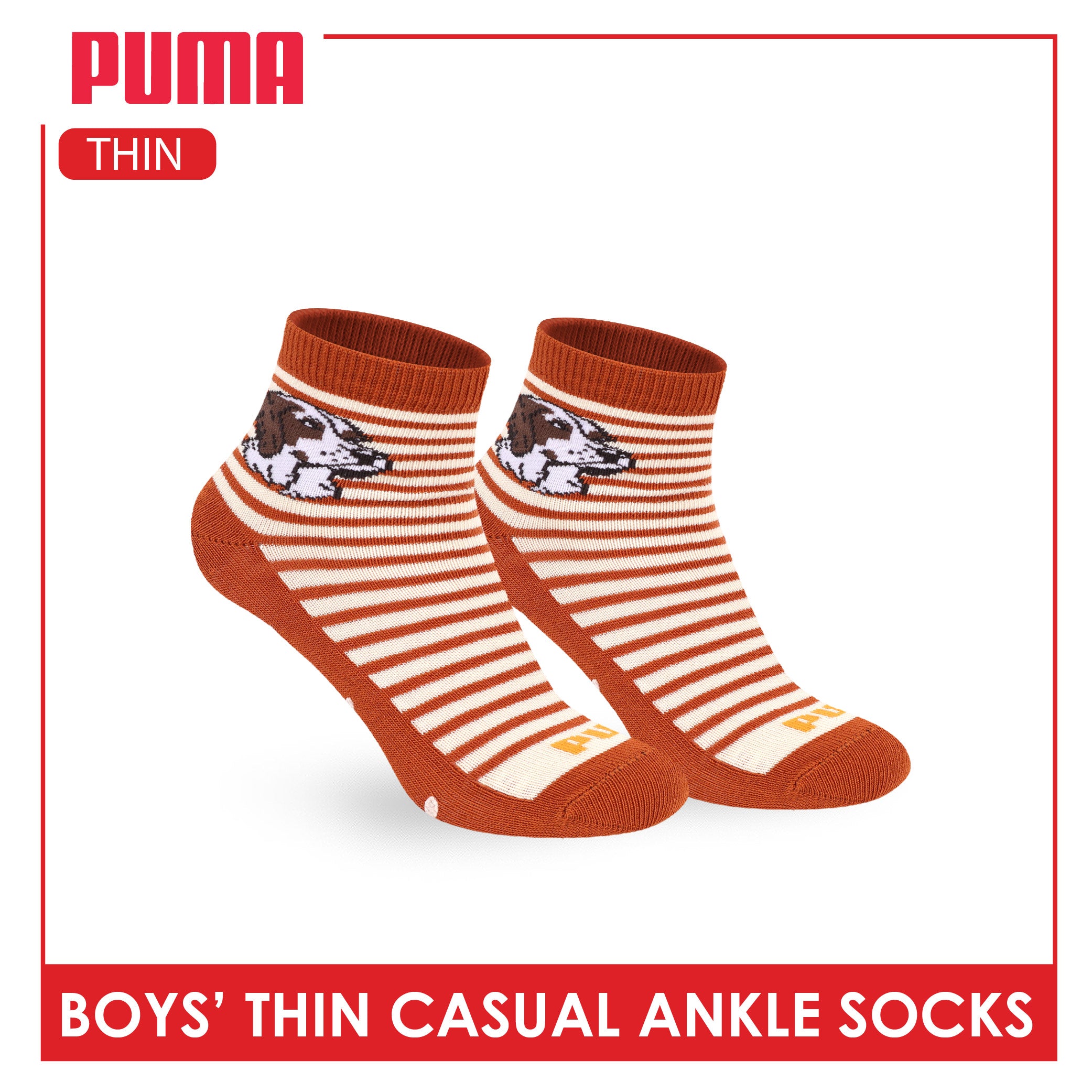 Puma Boys' Gripper Anti Slip Thin Casual Ankle Socks 1 pair PBCR613