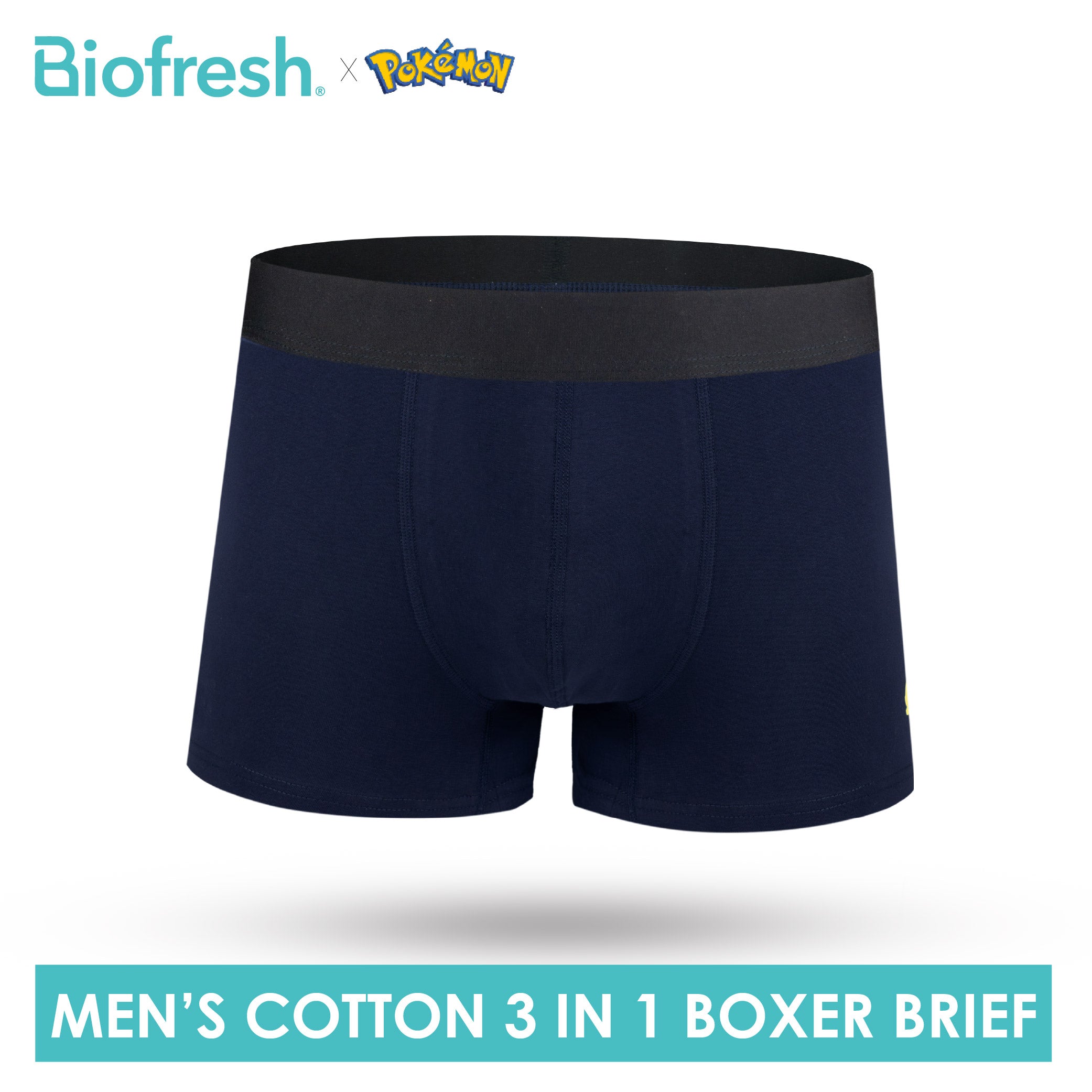 Biofresh | Pokemon Men's Antimicrobial Cotton Boxer Brief 3 pieces in a pack PKMBBG631