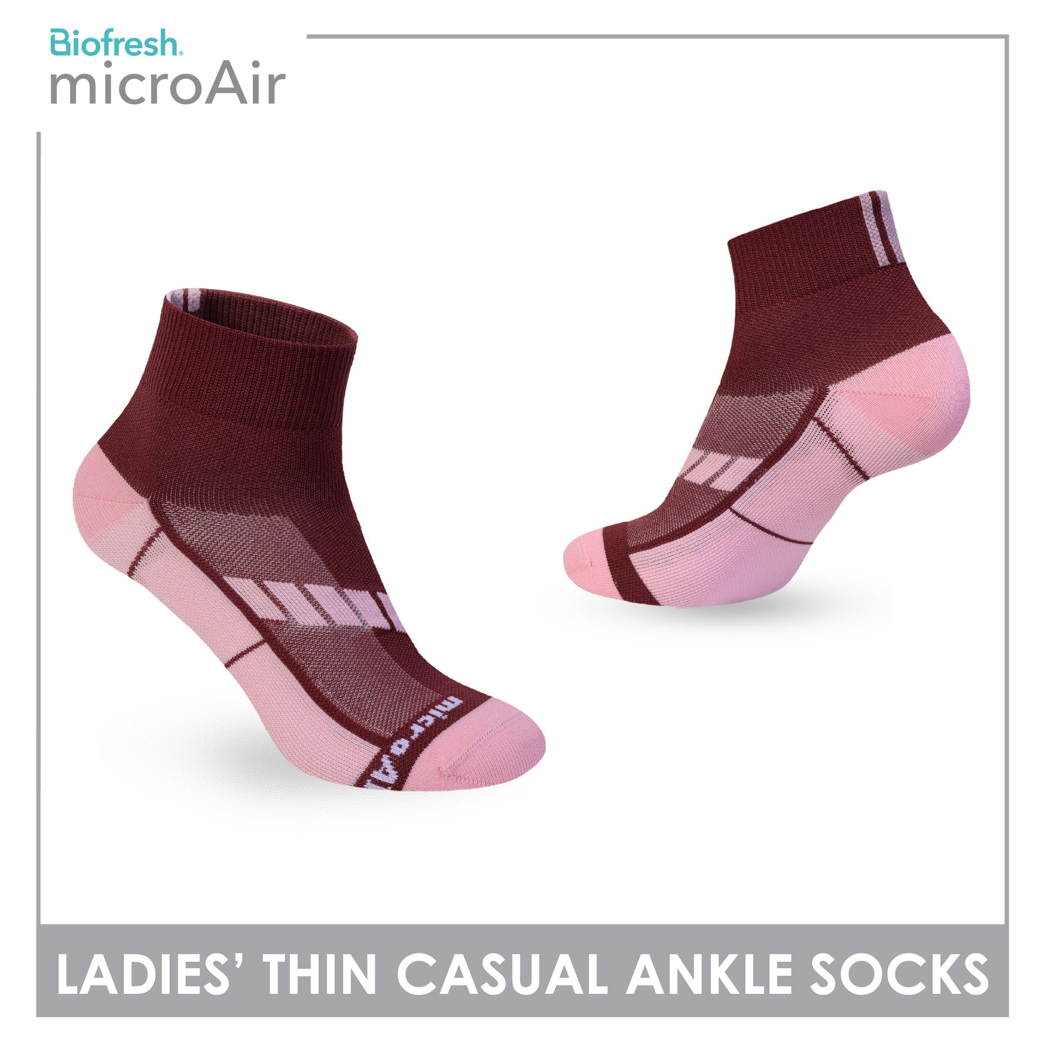 Biofresh Microair Ladies’ Thin Casual Ankle Compression Socks 1 pair MLCP611