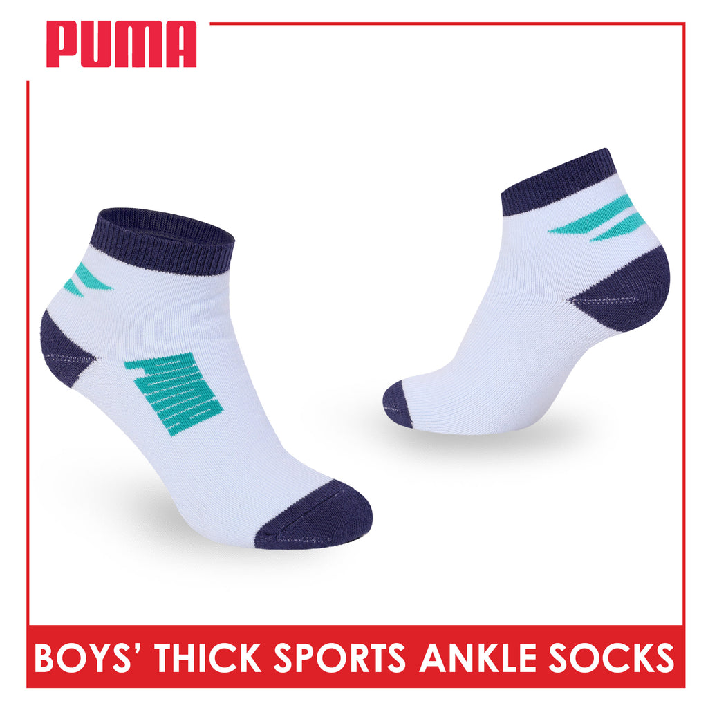 Puma Boys’ Cotton Thick Sports Ankle Socks 3 pairs in 1 pack PBSG611