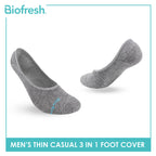 Biofresh Men’s Cotton Thin Casual Foot Cover With Heel Gel 3 pairs in a pack RMCFG5