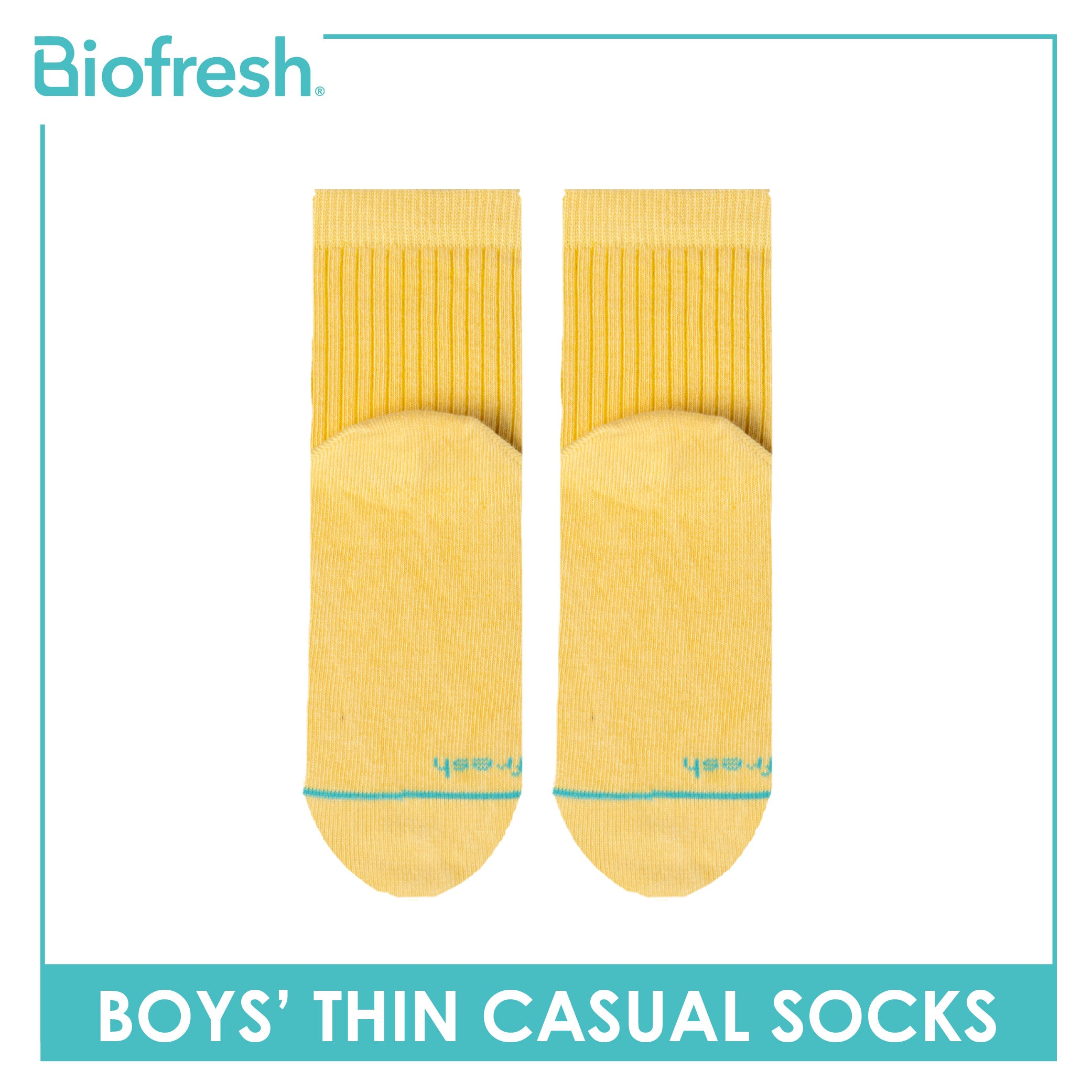 Biofresh Boys’ Antimicrobial Cotton Thin Casual Socks 1 pair in 1 pack RBC631