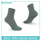 Biofresh Boys’ Antimicrobial Cotton Thin Casual Socks 1 pair in 1 pack RBC631