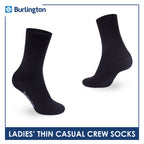 Burlington Ladies Cotton Stick & Style Thin Casual Crew Socks 1 pair BLCD631