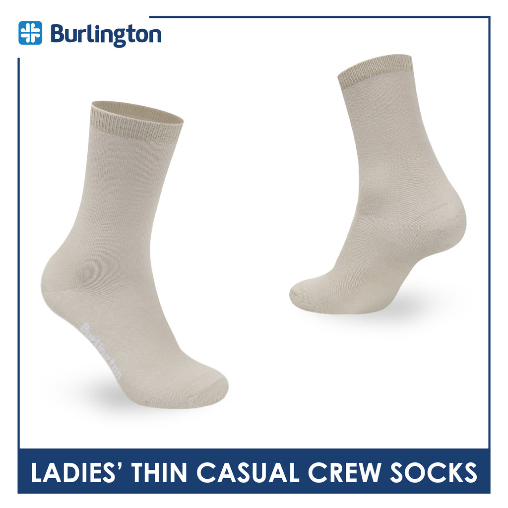 Burlington Ladies Cotton Stick & Style Thin Casual Crew Socks 1 pair BLCD631