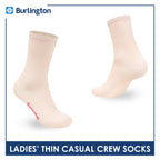 Burlington Ladies Cotton Stick & Style Thin Casual Crew Socks 1 pair BLCD631
