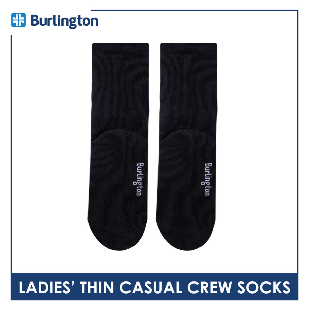 Burlington Ladies Cotton Stick & Style Thin Casual Crew Socks 1 pair BLCD631