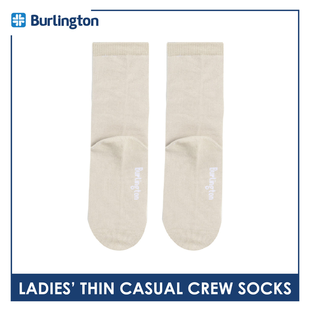Burlington Ladies Cotton Stick & Style Thin Casual Crew Socks 1 pair BLCD631