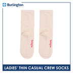 Burlington Ladies Cotton Stick & Style Thin Casual Crew Socks 1 pair BLCD631