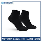 Burlington Men's Cotton Thin Casual Ankle Socks 3 pairs in a pack BMCKG28