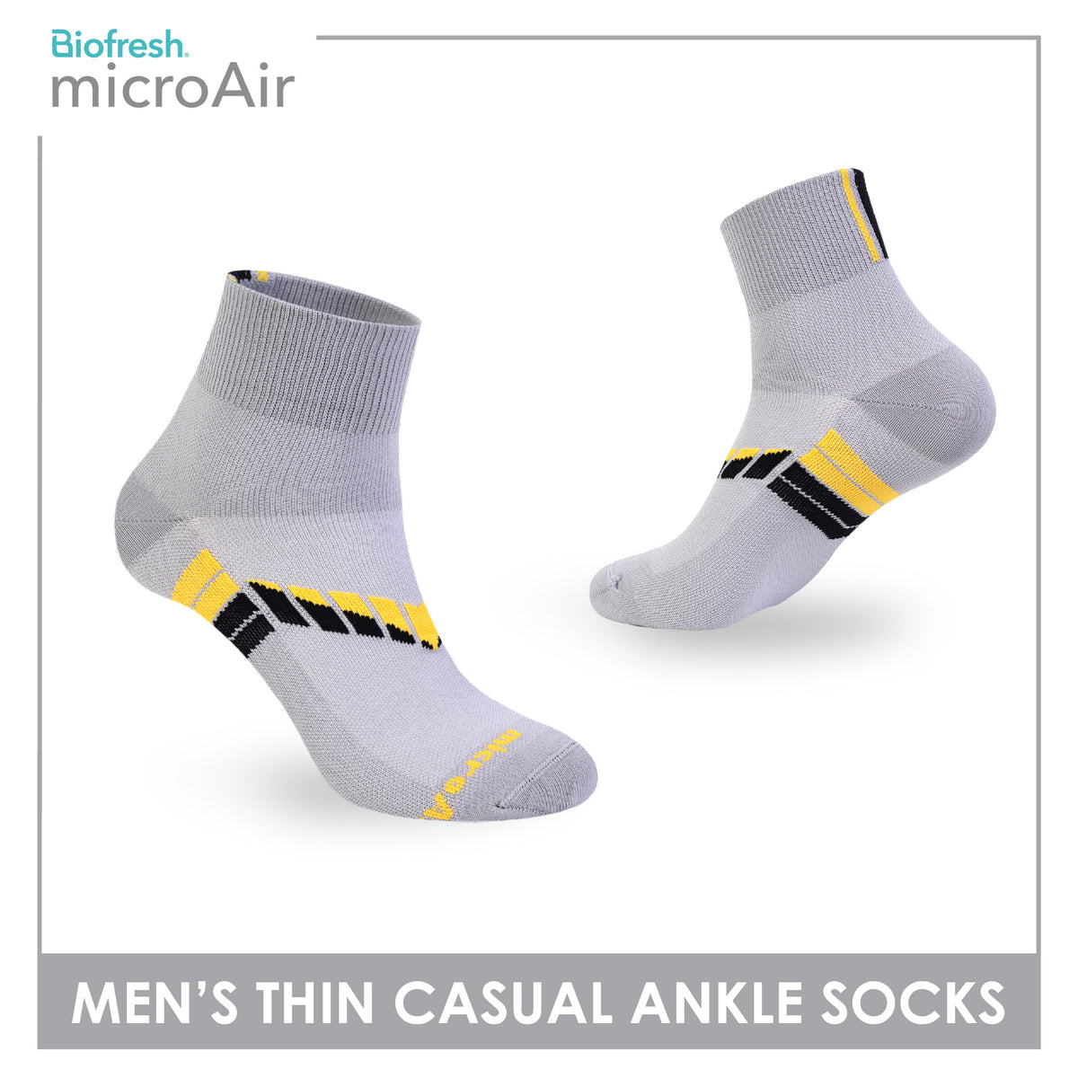 Biofresh Microair Men's Antimicrobial Thin Casual Ankle Compression Socks 1 pair MMCP611