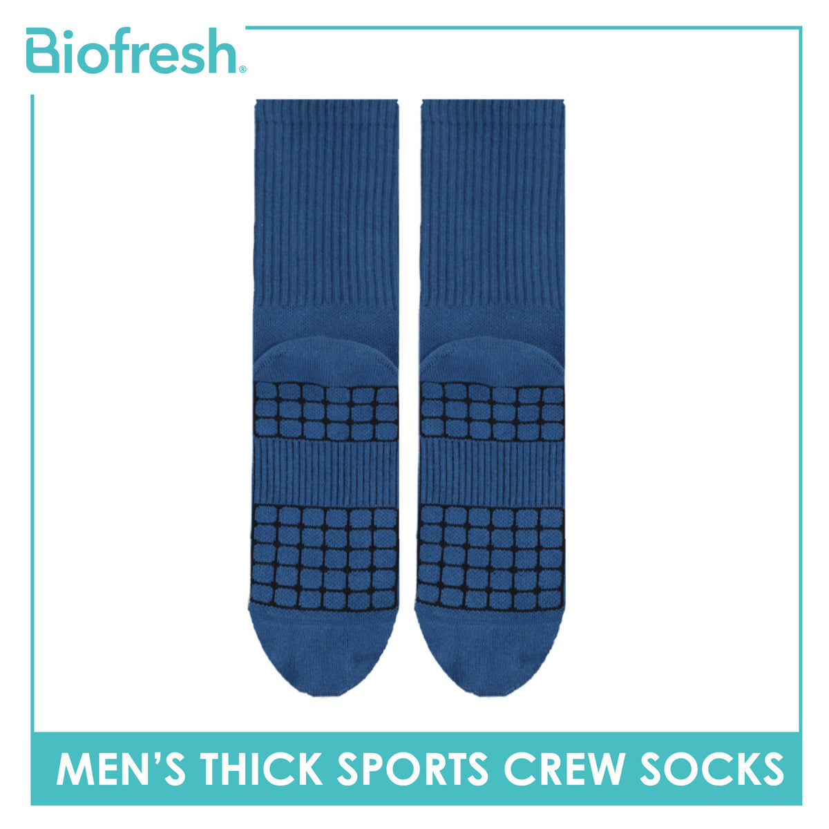 Biofresh Men's Antimicrobial Cotton Thick Sports Crew Socks 1 pair RMS631