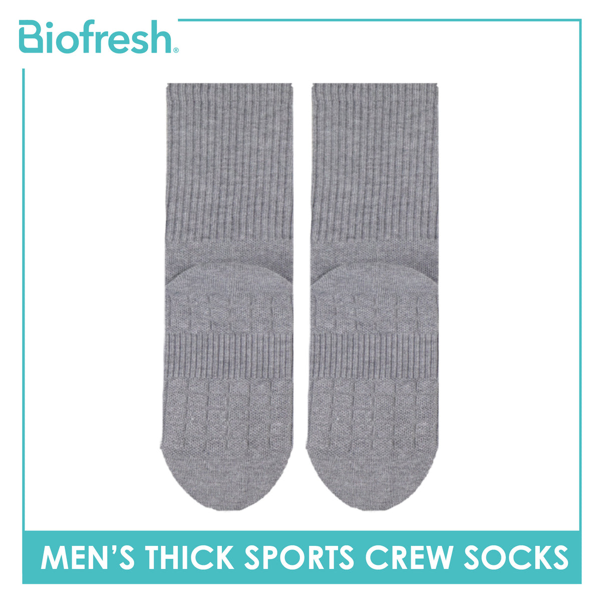 Biofresh Men's Antimicrobial Cotton Thick Sports Crew Socks 1 pair RMS631