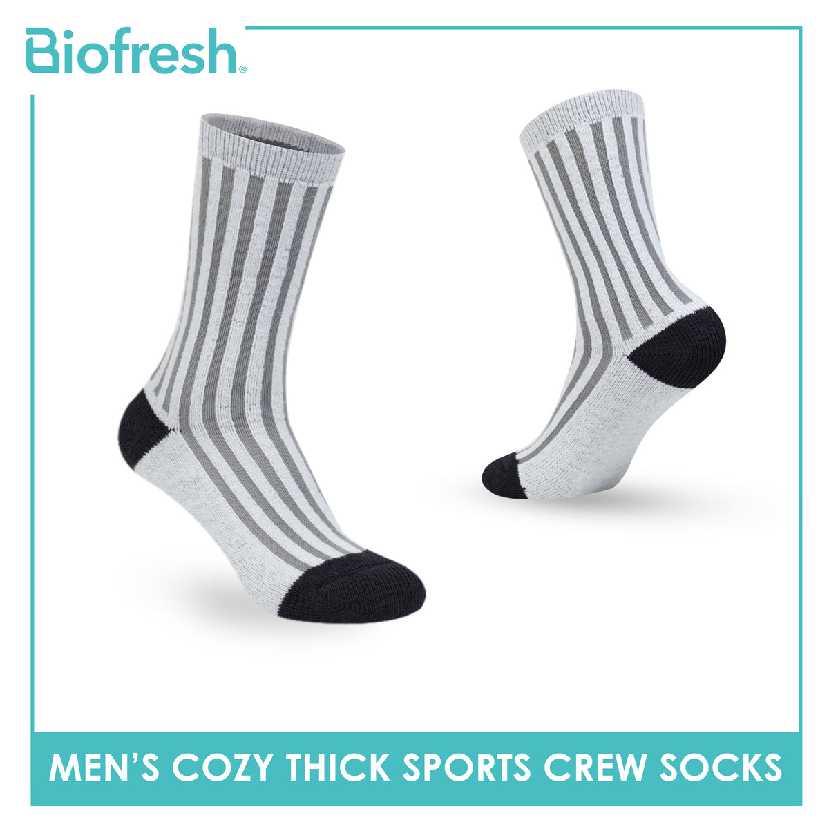 Biofresh Men’s Antimicrobial Cozy Warm Sleeping Thick Sports Crew Socks 1 pair RMSC631