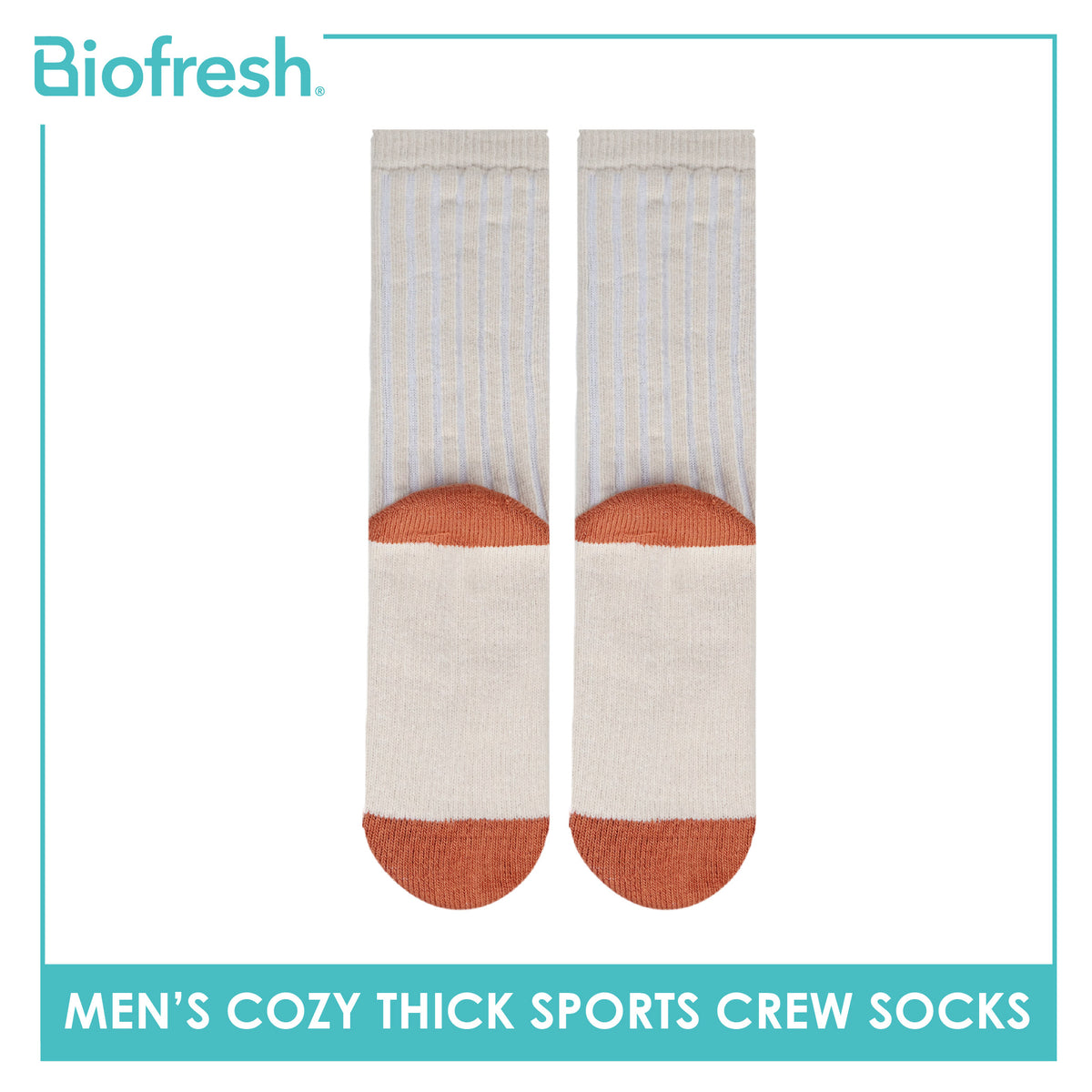 Biofresh Men’s Antimicrobial Cozy Warm Sleeping Thick Sports Crew Socks 1 pair RMSC631