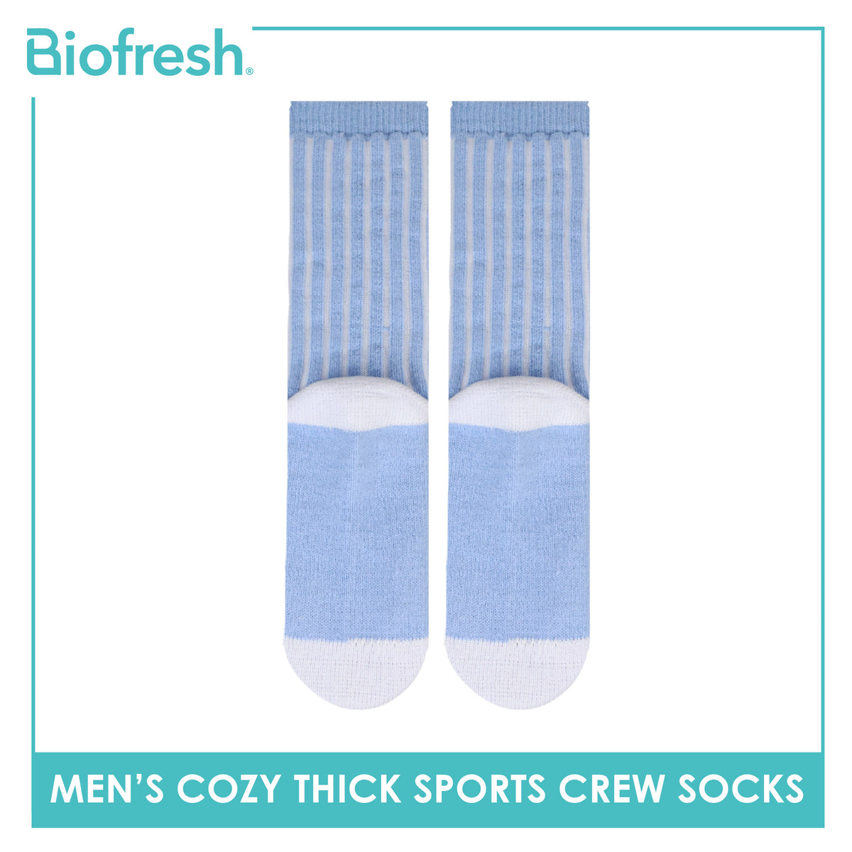 Biofresh Men’s Antimicrobial Cozy Warm Sleeping Thick Sports Crew Socks 1 pair RMSC631