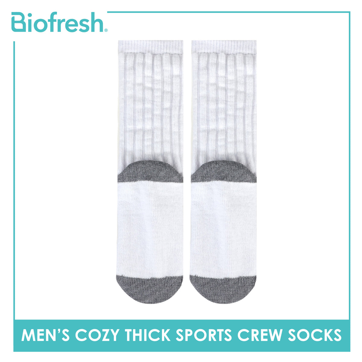 Biofresh Men’s Antimicrobial Cozy Warm Sleeping Thick Sports Crew Socks 1 pair RMSC631