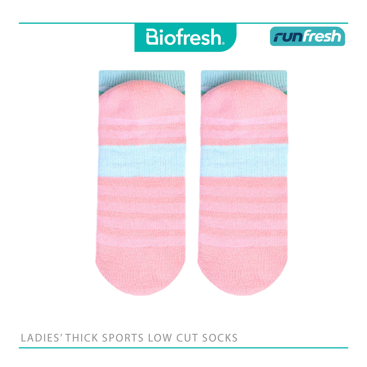 Biofresh Runfresh Ladies' Antimicrobial Cotton Thick Sports Low Cut Socks 1 pair RRLS611