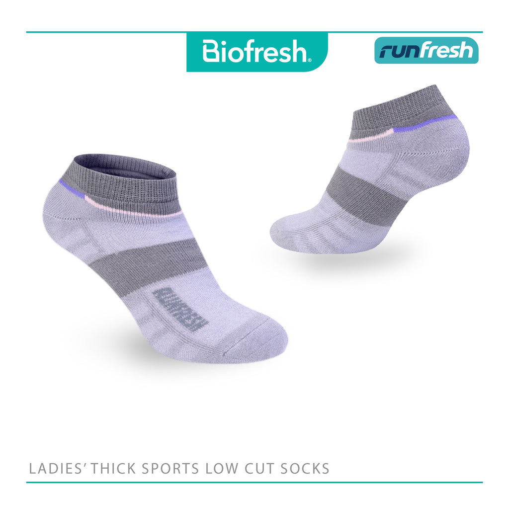Biofresh Runfresh Ladies' Antimicrobial Cotton Thick Sports Low Cut Socks 1 pair RRLS611