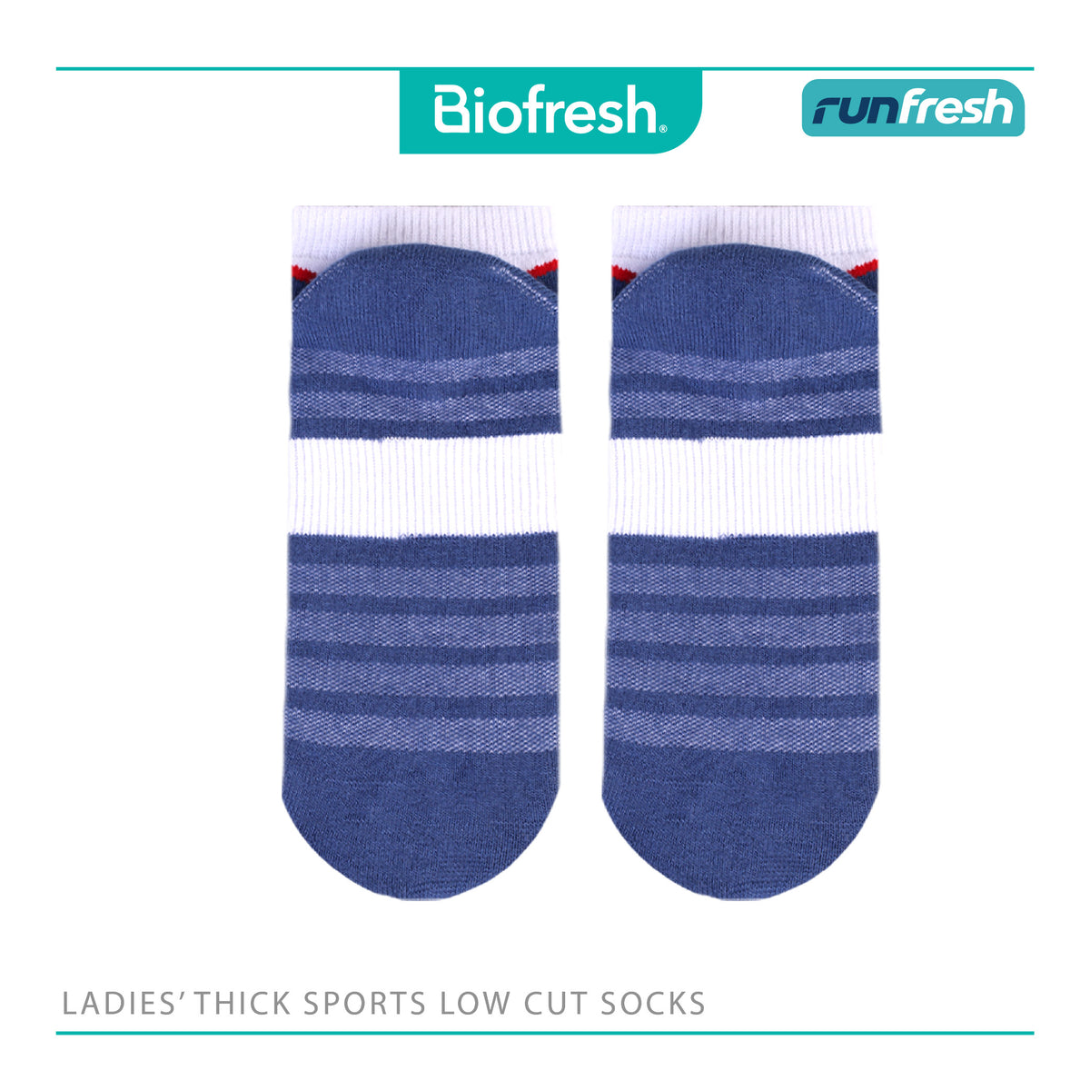 Biofresh Runfresh Ladies' Antimicrobial Cotton Thick Sports Low Cut Socks 1 pair RRLS611