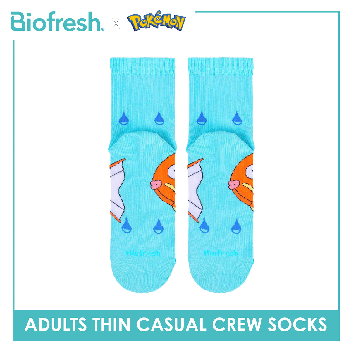 Biofresh | Pokemon Adults Antimicrobial Cotton Thin Casual Crew Socks 1 pair PKRMC631