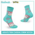 Biofresh | Pokemon Adults Antimicrobial Cotton Thin Casual Crew Socks 1 pair PKRMC631
