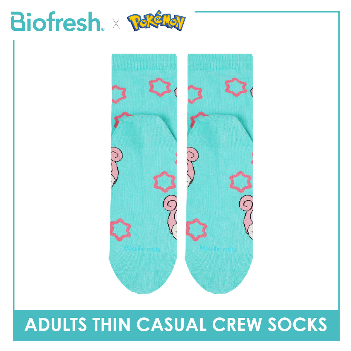 Biofresh | Pokemon Adults Antimicrobial Cotton Thin Casual Crew Socks 1 pair PKRMC631