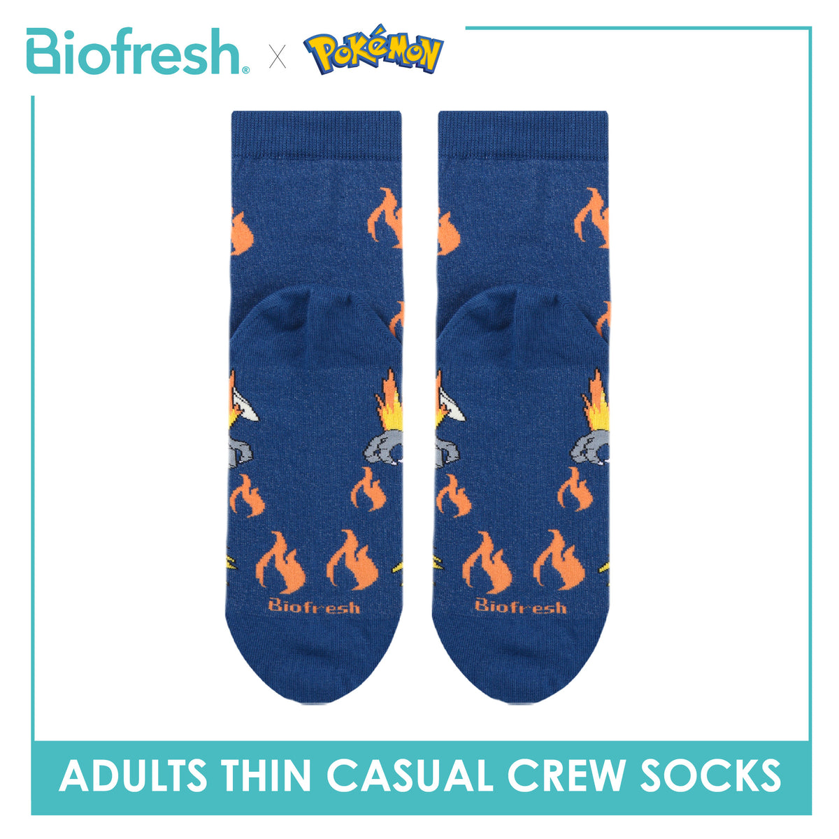 Biofresh | Pokemon Adults Antimicrobial Cotton Thin Casual Crew Socks 1 pair PKRMC631