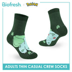 Biofresh | Pokemon Adults Antimicrobial Cotton Thin Casual Crew Socks 1 pair PKRMC631