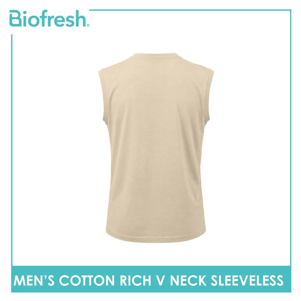 Biofresh Men's Antimicrobial Cotton Rich V-Neck Sleeveless shirt 1 piece UMSM631