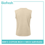 Biofresh Men's Antimicrobial Cotton Rich V-Neck Sleeveless shirt 1 piece UMSM631
