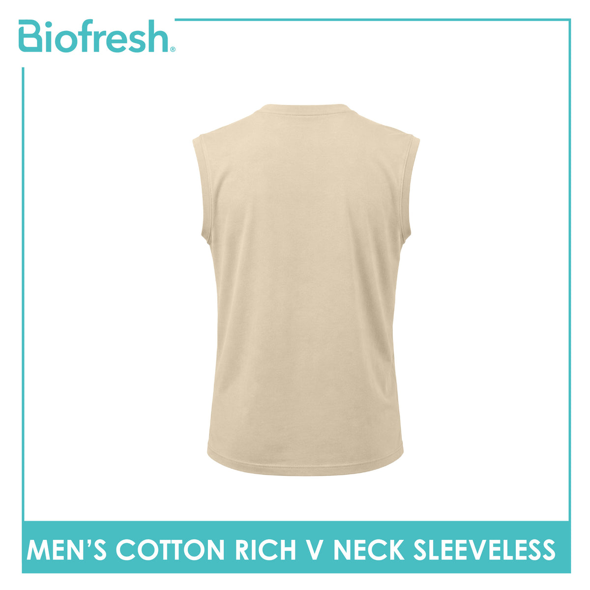 Biofresh Men's Antimicrobial Cotton Rich V-Neck Sleeveless shirt 1 piece UMSM631