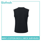 Biofresh Men's Antimicrobial Cotton Rich V-Neck Sleeveless shirt 1 piece UMSM631