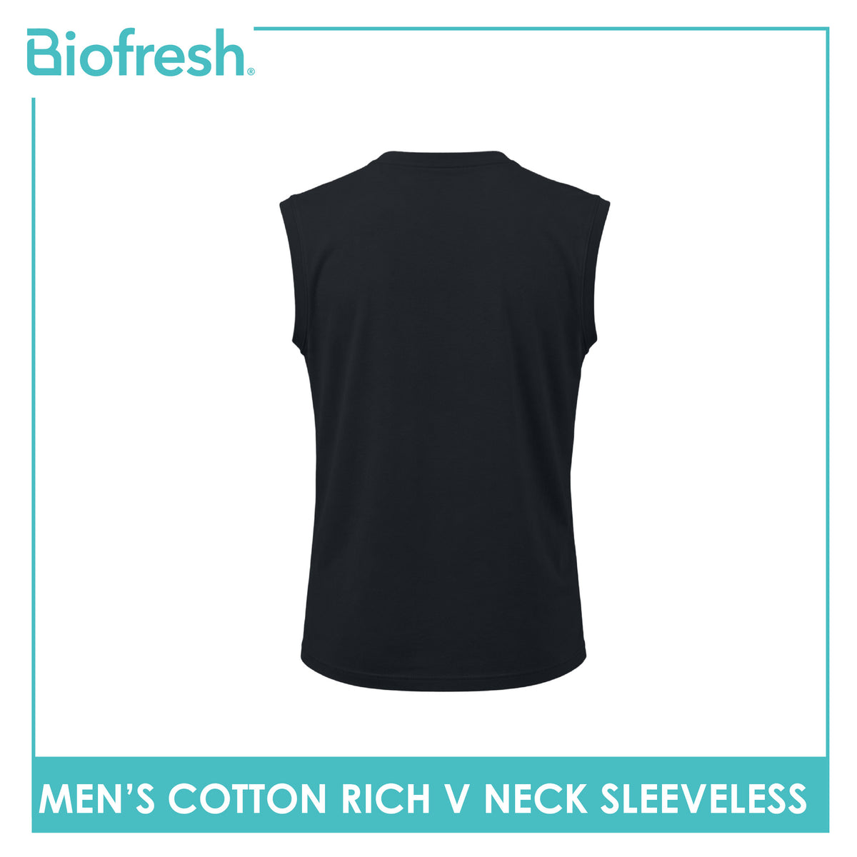 Biofresh Men's Antimicrobial Cotton Rich V-Neck Sleeveless shirt 1 piece UMSM631