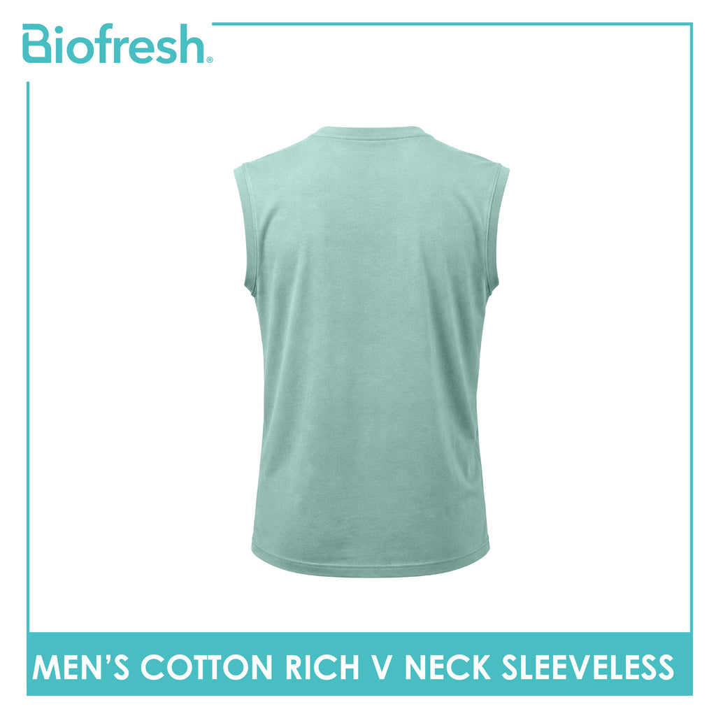 Biofresh Men's Antimicrobial Cotton Rich V-Neck Sleeveless shirt 1 piece UMSM631