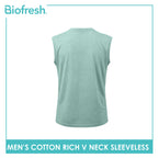 Biofresh Men's Antimicrobial Cotton Rich V-Neck Sleeveless shirt 1 piece UMSM631