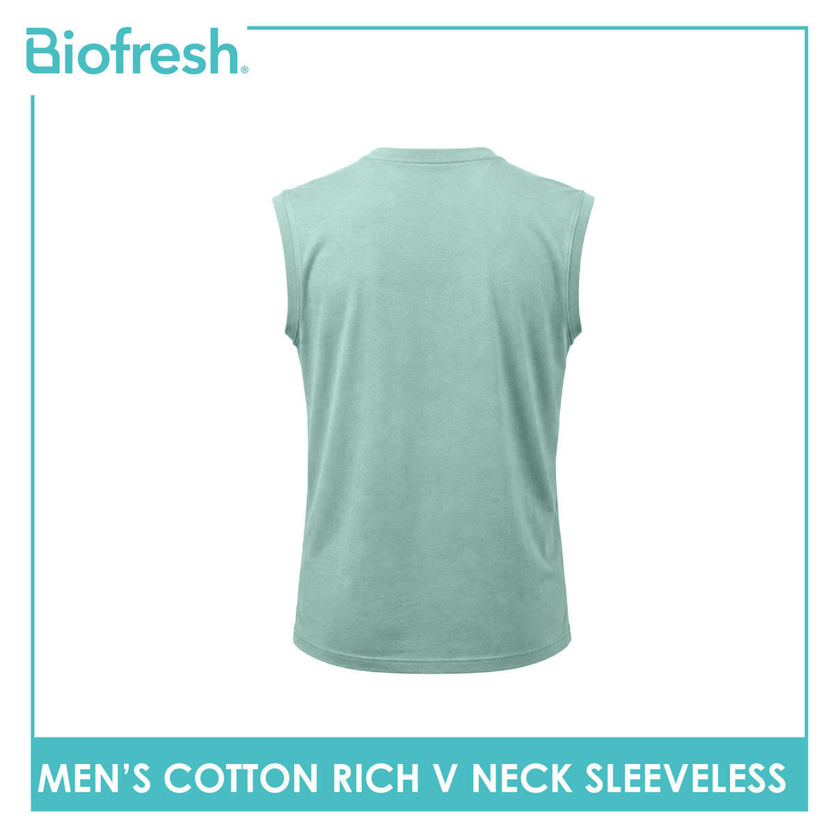 Biofresh Men's Antimicrobial Cotton Rich V-Neck Sleeveless shirt 1 piece UMSM631